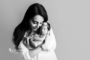 north vancouver newborn photography - mom and baby girl - black and white