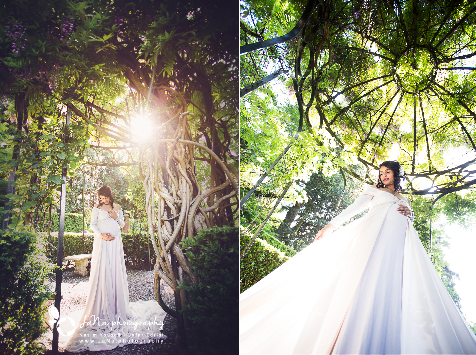 maternity shot in park and tilford garden north vancouver | jana photography