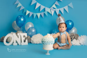 Vancouver cake smash photography - one year old - baby boy