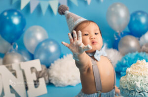 Vancouver cake smash photography - one year old - baby boy