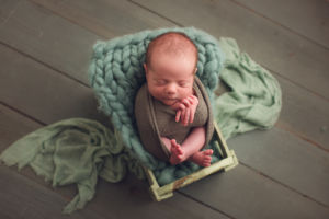 vancouver burnaby newborn photography - luca - green bed