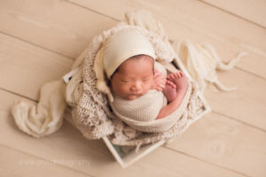 Newborn photography - white - basket