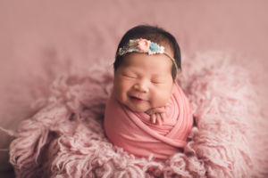 newborn photography - pink - smile