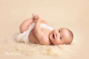 Vancouver baby girl photography - white background - smile