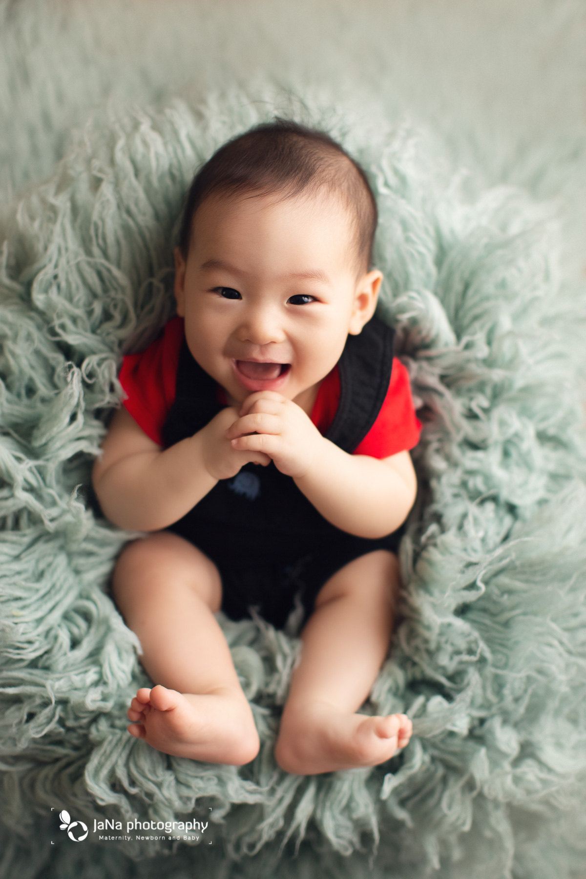 Richmond baby girl photography - white background - smile