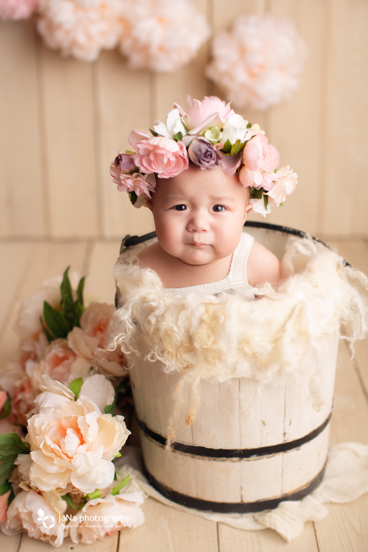 Vancouver baby girl photography - flower setup