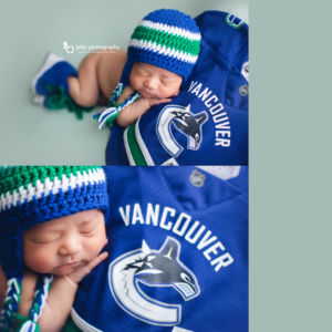 Canucks Hockey newborn photography | Vancouver