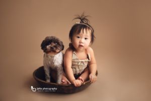 baby and dog photography