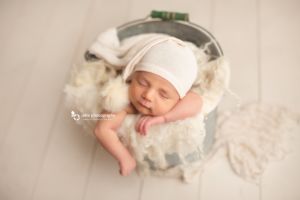 Vancouver newborn photography - bucket white