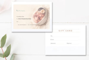 newborn photography gift certificate card