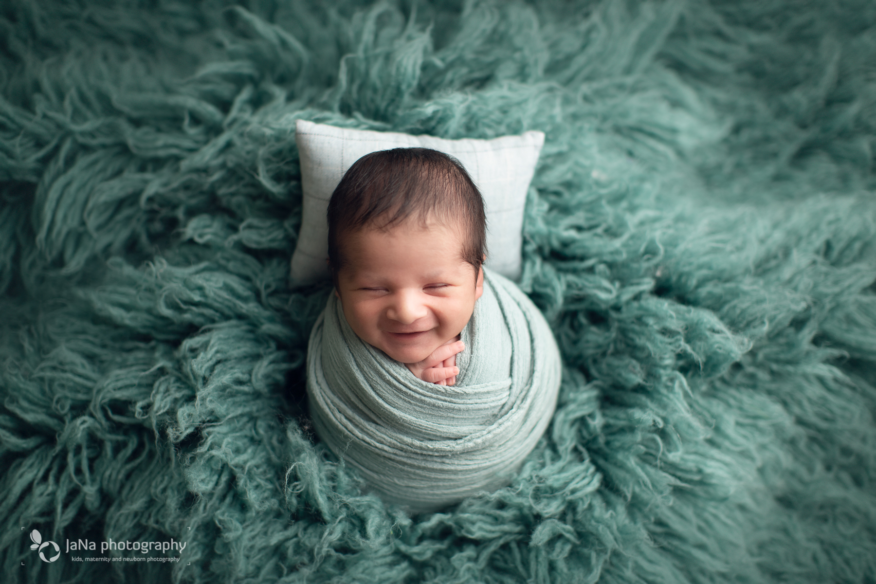 green fur - baby boy photo - smile-jana