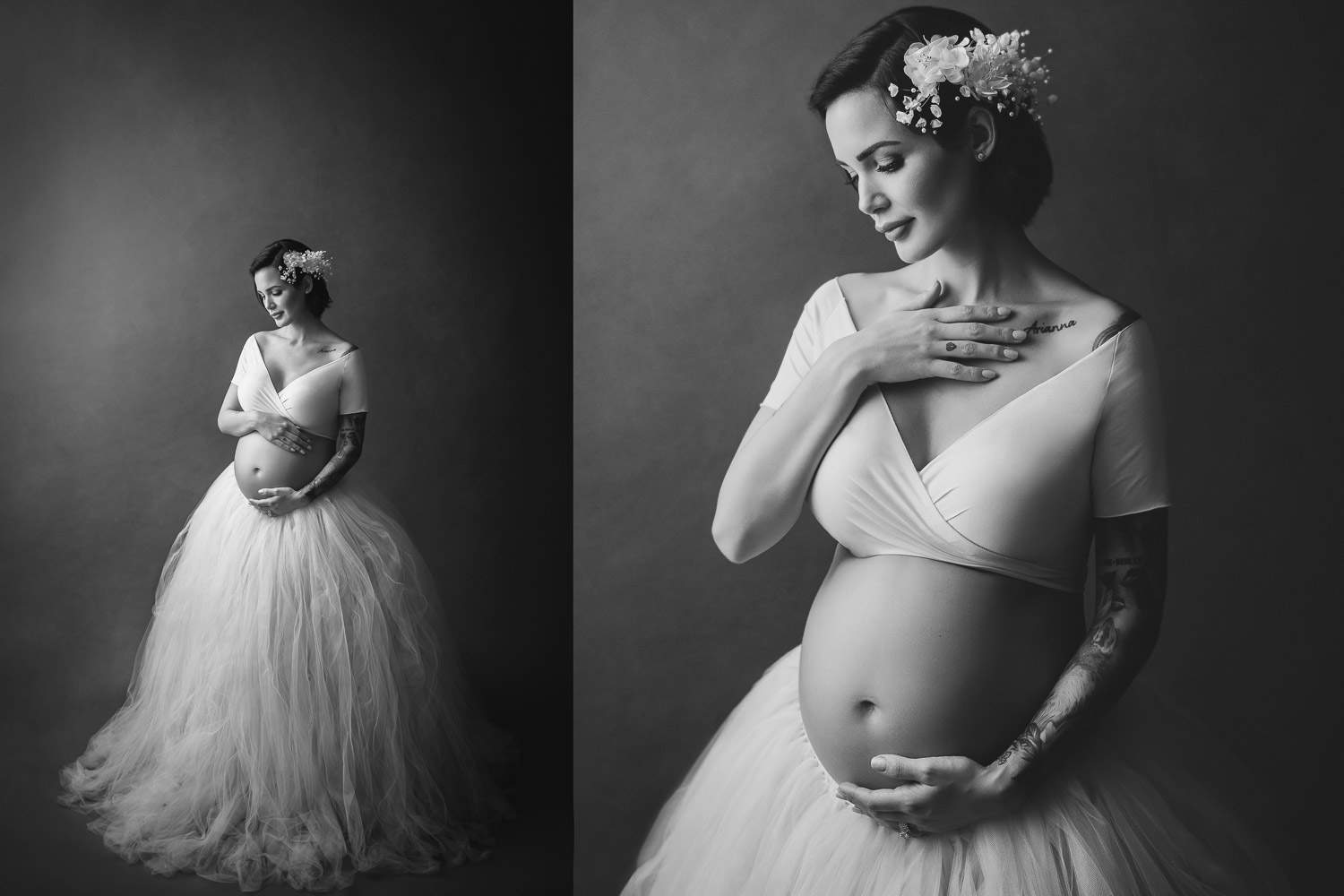 maternity photography Vancouver - glamorous pregnancy photo with skirt tutu - 