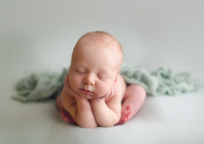 baby boy in green setup | jana newborn photography