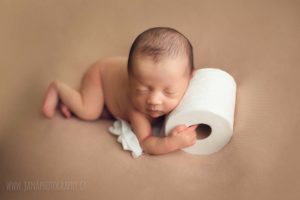 newborn photography with toilet paper - covid 19