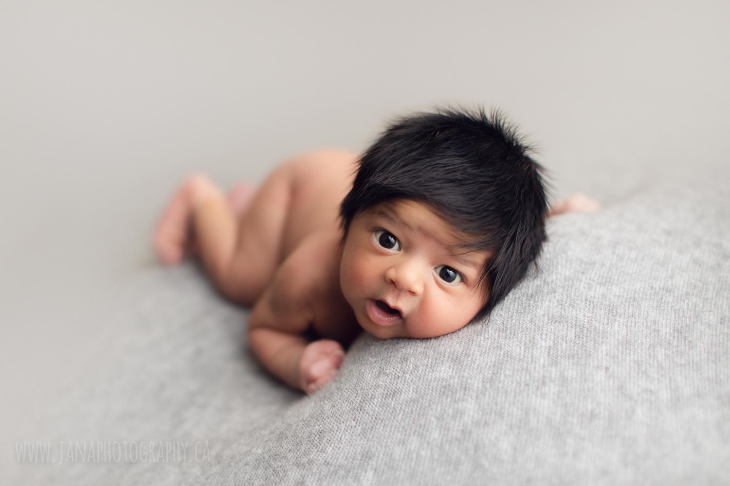 cutest baby photo captured in jana photography - vancouver - baby boy - open eyes