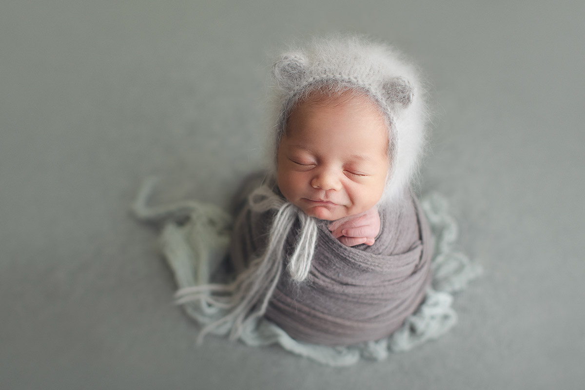 newborn baby boy with cute hat - 