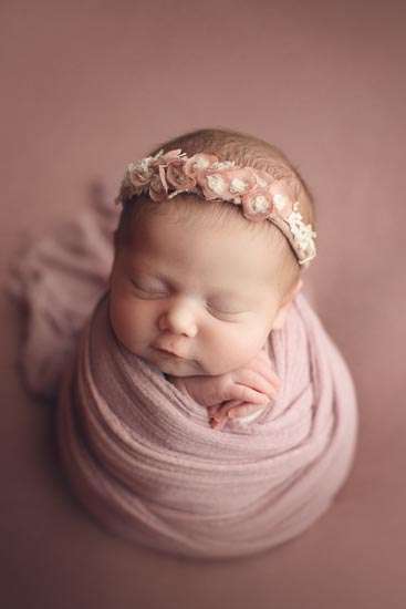 newborn baby girl pink headband