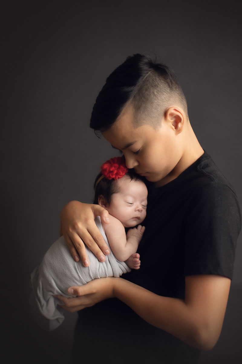 newborn photography baby girl with her brother