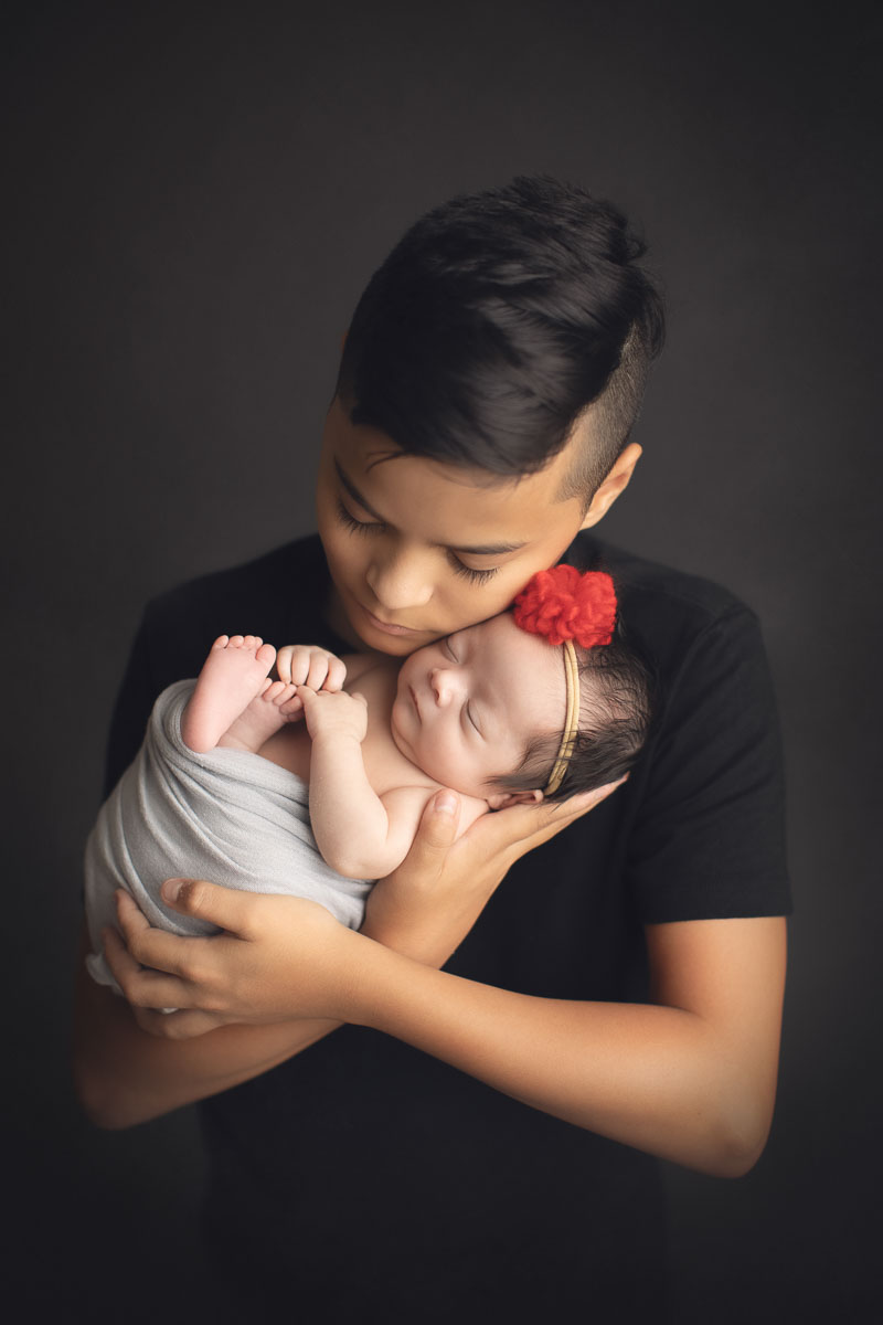 newborn photography baby girl with her brother