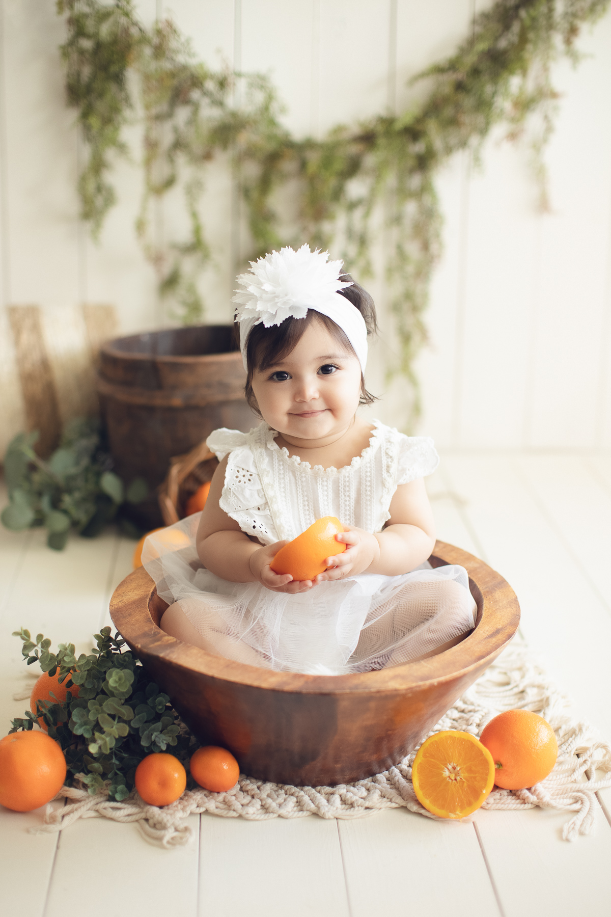 Cake smash photography Theme and preparation - Baby girl - Oranges - Best photographer Richmond