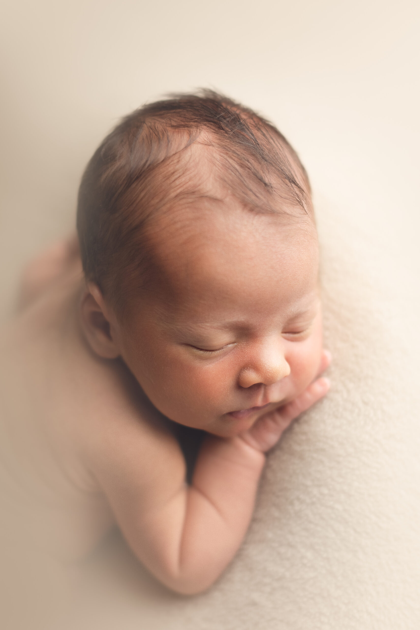 cream soft and simple newborn photography