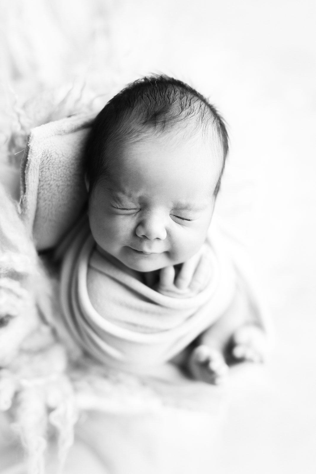 newborn baby black and white