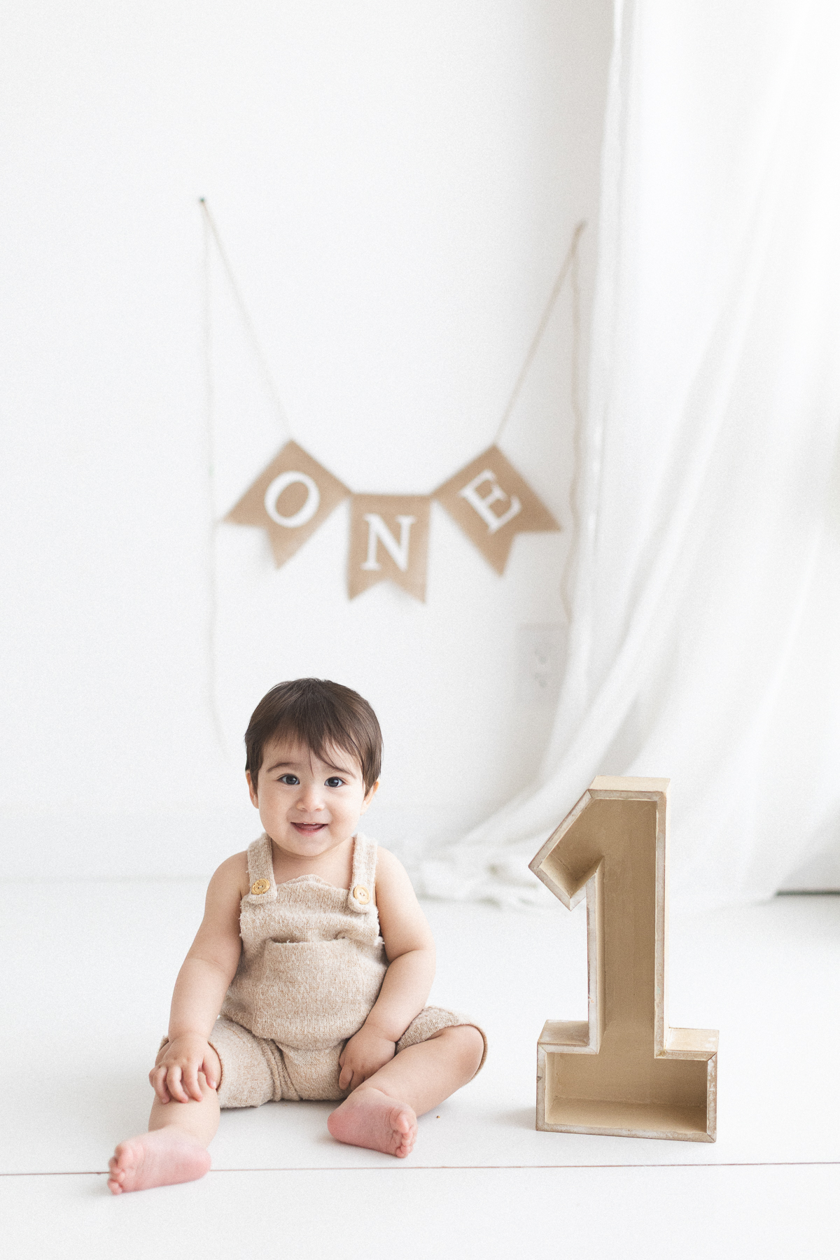 Baby celebrating first birthday milestone.