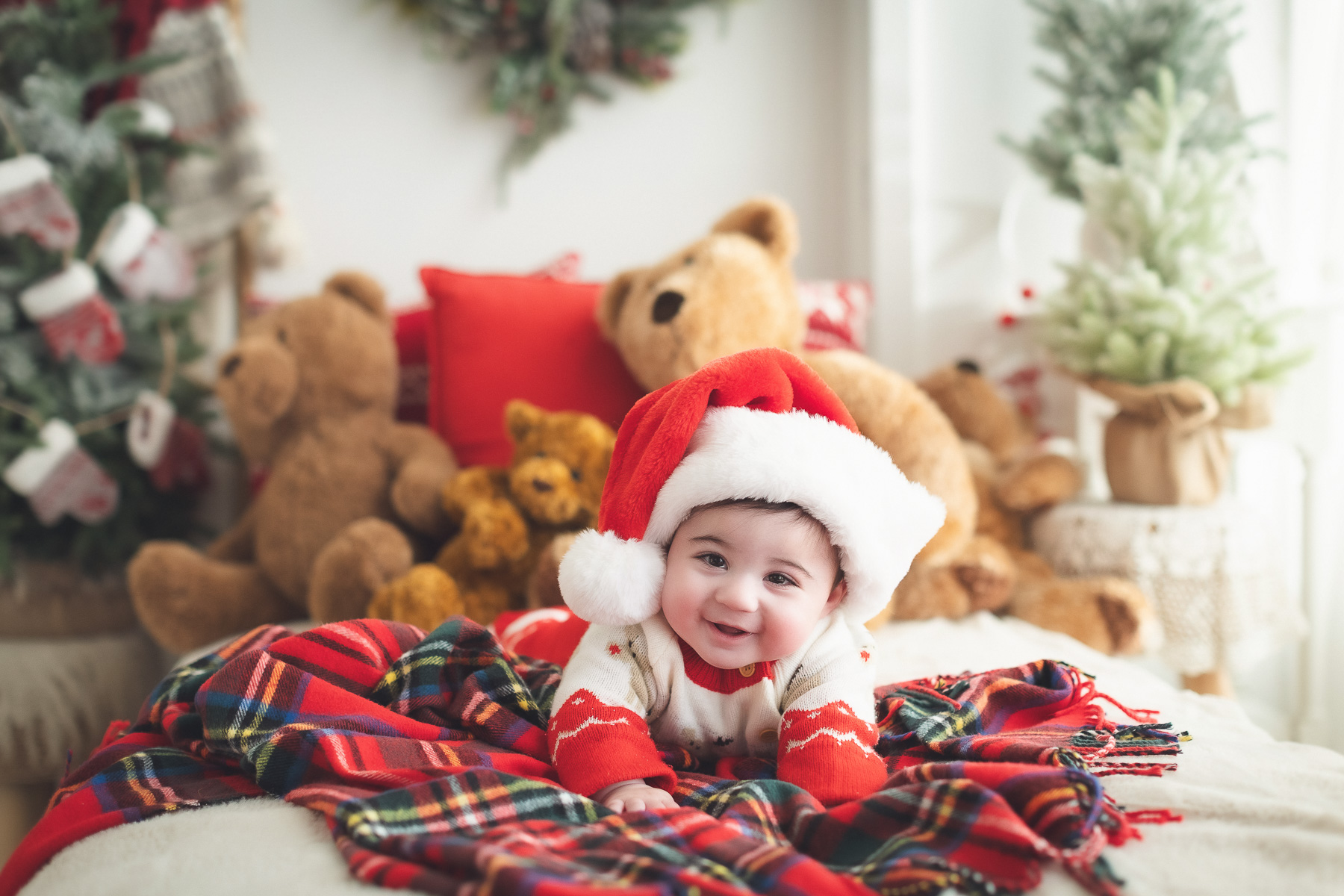 Christmas mini sessions Vancouver baby with teddy bears
