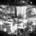 black and white maternity picture of a couple in park and tilford garden