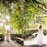 maternity in outdoor garden